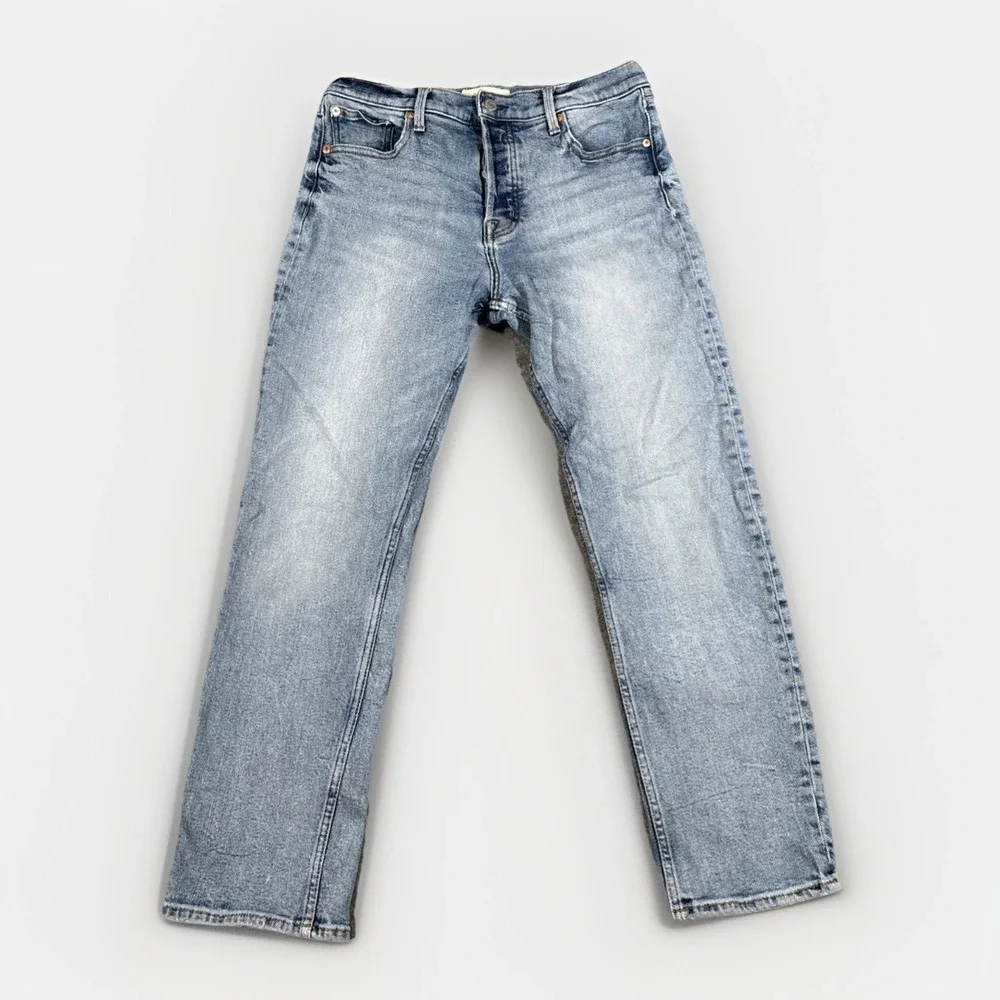 Gap Jeans Mens 30 Light Blue‎ 1969 Button Fly Straight Leg Blue Coral Denim